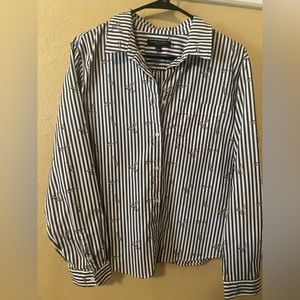 Banana Republic Button Down with Champagne Glasses Print